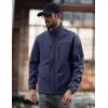 imageMAGCOMSEN Mens Tactical Jacket Water Resistant 6 Pockets Softshell Fleece Lining Hiking Winter Jacket Windbreaker OutwearNavy