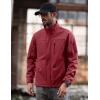 imageMAGCOMSEN Mens Tactical Jacket Water Resistant 6 Pockets Softshell Fleece Lining Hiking Winter Jacket Windbreaker OutwearWine Red