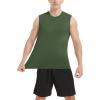 imageMAGCOMSEN Mens Tank Top Cotton Muscle Workout Gym Shirts Moisture Wicking Lightweight Summer Casual Sleeveless ShirtsArmy Green