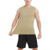 imageMAGCOMSEN Mens Tank Top Cotton Muscle Workout Gym Shirts Moisture Wicking Lightweight Summer Casual Sleeveless ShirtsKhaki