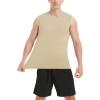 imageMAGCOMSEN Mens Tank Top Cotton Muscle Workout Gym Shirts Moisture Wicking Lightweight Summer Casual Sleeveless ShirtsLight Apricot