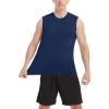 imageMAGCOMSEN Mens Tank Top Cotton Muscle Workout Gym Shirts Moisture Wicking Lightweight Summer Casual Sleeveless ShirtsNavy Blue