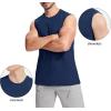 imageMAGCOMSEN Mens Tank Top Cotton Muscle Workout Gym Shirts Moisture Wicking Lightweight Summer Casual Sleeveless ShirtsNavy Blue