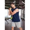 imageMAGCOMSEN Mens Tank Top Cotton Muscle Workout Gym Shirts Moisture Wicking Lightweight Summer Casual Sleeveless ShirtsNavy Blue