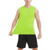 imageMAGCOMSEN Mens Tank Top Cotton Muscle Workout Gym Shirts Moisture Wicking Lightweight Summer Casual Sleeveless ShirtsNeon Green