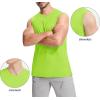 imageMAGCOMSEN Mens Tank Top Cotton Muscle Workout Gym Shirts Moisture Wicking Lightweight Summer Casual Sleeveless ShirtsNeon Green