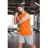 imageMAGCOMSEN Mens Tank Top Cotton Muscle Workout Gym Shirts Moisture Wicking Lightweight Summer Casual Sleeveless ShirtsOrange