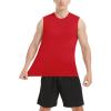 imageMAGCOMSEN Mens Tank Top Cotton Muscle Workout Gym Shirts Moisture Wicking Lightweight Summer Casual Sleeveless ShirtsTomato Red