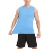 imageMAGCOMSEN Mens Tank Top Cotton Muscle Workout Gym Shirts Moisture Wicking Lightweight Summer Casual Sleeveless ShirtsWaterfall Blue