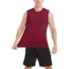 imageMAGCOMSEN Mens Tank Top Cotton Muscle Workout Gym Shirts Moisture Wicking Lightweight Summer Casual Sleeveless ShirtsWine Red
