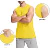 imageMAGCOMSEN Mens Tank Top Cotton Muscle Workout Gym Shirts Moisture Wicking Lightweight Summer Casual Sleeveless ShirtsYellow
