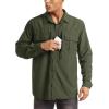 imageMAGCOMSEN Mens UPF 50 Sun Protection Shirts Button Down Long Sleeve Shirt for Hiking Fishing SafariArmy Green