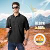 imageMAGCOMSEN Mens UPF 50 Sun Protection Shirts Button Down Long Sleeve Shirt for Hiking Fishing SafariBlack