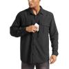imageMAGCOMSEN Mens UPF 50 Sun Protection Shirts Button Down Long Sleeve Shirt for Hiking Fishing SafariBlack