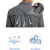 imageMAGCOMSEN Mens UPF 50 Sun Protection Shirts Button Down Long Sleeve Shirt for Hiking Fishing SafariDark Grey