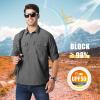 imageMAGCOMSEN Mens UPF 50 Sun Protection Shirts Button Down Long Sleeve Shirt for Hiking Fishing SafariDark Grey