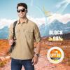 imageMAGCOMSEN Mens UPF 50 Sun Protection Shirts Button Down Long Sleeve Shirt for Hiking Fishing SafariKhaki