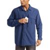 imageMAGCOMSEN Mens UPF 50 Sun Protection Shirts Button Down Long Sleeve Shirt for Hiking Fishing SafariRoyal Blue