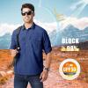 imageMAGCOMSEN Mens UPF 50 Sun Protection Shirts Button Down Long Sleeve Shirt for Hiking Fishing SafariRoyal Blue