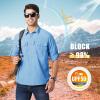 imageMAGCOMSEN Mens UPF 50 Sun Protection Shirts Button Down Long Sleeve Shirt for Hiking Fishing SafariSky Blue