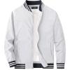 imageMAGCOMSEN Mens Jacket Lightweight Bomber Jacket Zip Up Windbreaker Casual Spring Fall Jackets with PocketsWhite