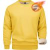 imageMAGCOMSEN Mens Sherpa Lined Sweatshirts Fleece Pullover Basic Tops Warm Crewneck Winter SweatshirtYellow