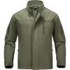 imageMAGCOMSEN Mens Tactical Jacket Water Resistant 6 Pockets Softshell Fleece Lining Hiking Winter Jacket Windbreaker OutwearArmy Green