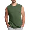 imageMAGCOMSEN Mens Tank Top Cotton Muscle Workout Gym Shirts Moisture Wicking Lightweight Summer Casual Sleeveless ShirtsArmy Green