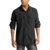imageMAGCOMSEN Mens UPF 50 Sun Protection Shirts Button Down Long Sleeve Shirt for Hiking Fishing SafariBlack