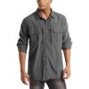 imageMAGCOMSEN Mens UPF 50 Sun Protection Shirts Button Down Long Sleeve Shirt for Hiking Fishing SafariDark Grey