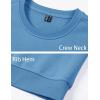 imageMAGCOMSEN Mens Crewneck Sweatshirt Long Sleeve Casual Warm Fleece PulloverGrey Blue