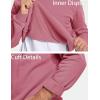 imageMAGCOMSEN Mens Crewneck Sweatshirt Long Sleeve Casual Warm Fleece PulloverGrey Pink