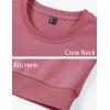 imageMAGCOMSEN Mens Crewneck Sweatshirt Long Sleeve Casual Warm Fleece PulloverGrey Pink