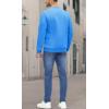 imageMAGCOMSEN Mens Crewneck Sweatshirt Long Sleeve Casual Warm Fleece PulloverIce Blue
