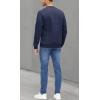 imageMAGCOMSEN Mens Crewneck Sweatshirt Long Sleeve Casual Warm Fleece PulloverNavy