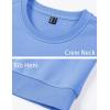 imageMAGCOMSEN Mens Crewneck Sweatshirt Long Sleeve Casual Warm Fleece PulloverPale Blue