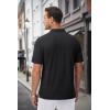 imageMAGCOMSEN Mens Polo Shirts with Pocket Cotton Pique Short Sleeve Collared Shirt Moisture Wicking Golf Shirts 3Button ShirtsBlack