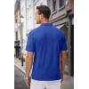 imageMAGCOMSEN Mens Polo Shirts with Pocket Cotton Pique Short Sleeve Collared Shirt Moisture Wicking Golf Shirts 3Button ShirtsColor Blue