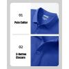 imageMAGCOMSEN Mens Polo Shirts with Pocket Cotton Pique Short Sleeve Collared Shirt Moisture Wicking Golf Shirts 3Button ShirtsColor Blue