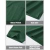 imageMAGCOMSEN Mens Polo Shirts with Pocket Cotton Pique Short Sleeve Collared Shirt Moisture Wicking Golf Shirts 3Button ShirtsDark Green