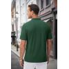 imageMAGCOMSEN Mens Polo Shirts with Pocket Cotton Pique Short Sleeve Collared Shirt Moisture Wicking Golf Shirts 3Button ShirtsDark Green