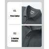 imageMAGCOMSEN Mens Polo Shirts with Pocket Cotton Pique Short Sleeve Collared Shirt Moisture Wicking Golf Shirts 3Button ShirtsDark Grey