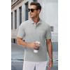 imageMAGCOMSEN Mens Polo Shirts with Pocket Cotton Pique Short Sleeve Collared Shirt Moisture Wicking Golf Shirts 3Button ShirtsLight Grey