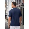 imageMAGCOMSEN Mens Polo Shirts with Pocket Cotton Pique Short Sleeve Collared Shirt Moisture Wicking Golf Shirts 3Button ShirtsNavy
