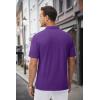 imageMAGCOMSEN Mens Polo Shirts with Pocket Cotton Pique Short Sleeve Collared Shirt Moisture Wicking Golf Shirts 3Button ShirtsPurple