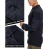 imageMAGCOMSEN Mens Tactical Military Shirts 14 Zip Long Sleeve Shirt with PocketsBlack