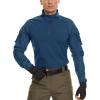 imageMAGCOMSEN Mens Tactical Military Shirts 14 Zip Long Sleeve Shirt with PocketsDenim Blue