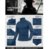 imageMAGCOMSEN Mens Tactical Military Shirts 14 Zip Long Sleeve Shirt with PocketsDenim Blue