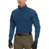 imageMAGCOMSEN Mens Tactical Military Shirts 14 Zip Long Sleeve Shirt with PocketsDenim Blue