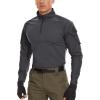 imageMAGCOMSEN Mens Tactical Military Shirts 14 Zip Long Sleeve Shirt with PocketsGrey
